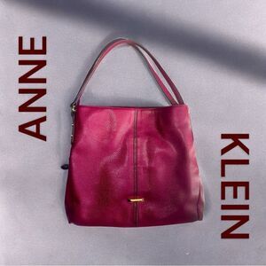 Anne Klein Bags l Double-Handled Wine Leather Purse, Bag, Satchel l Roomy EUC